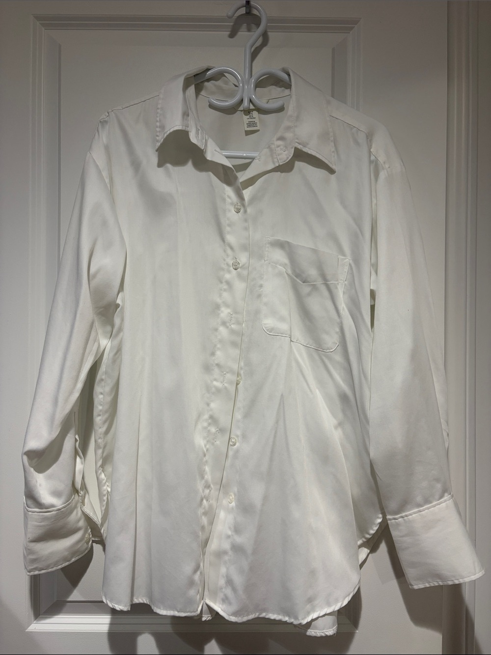 Classic White Men's Button-Up Shirt